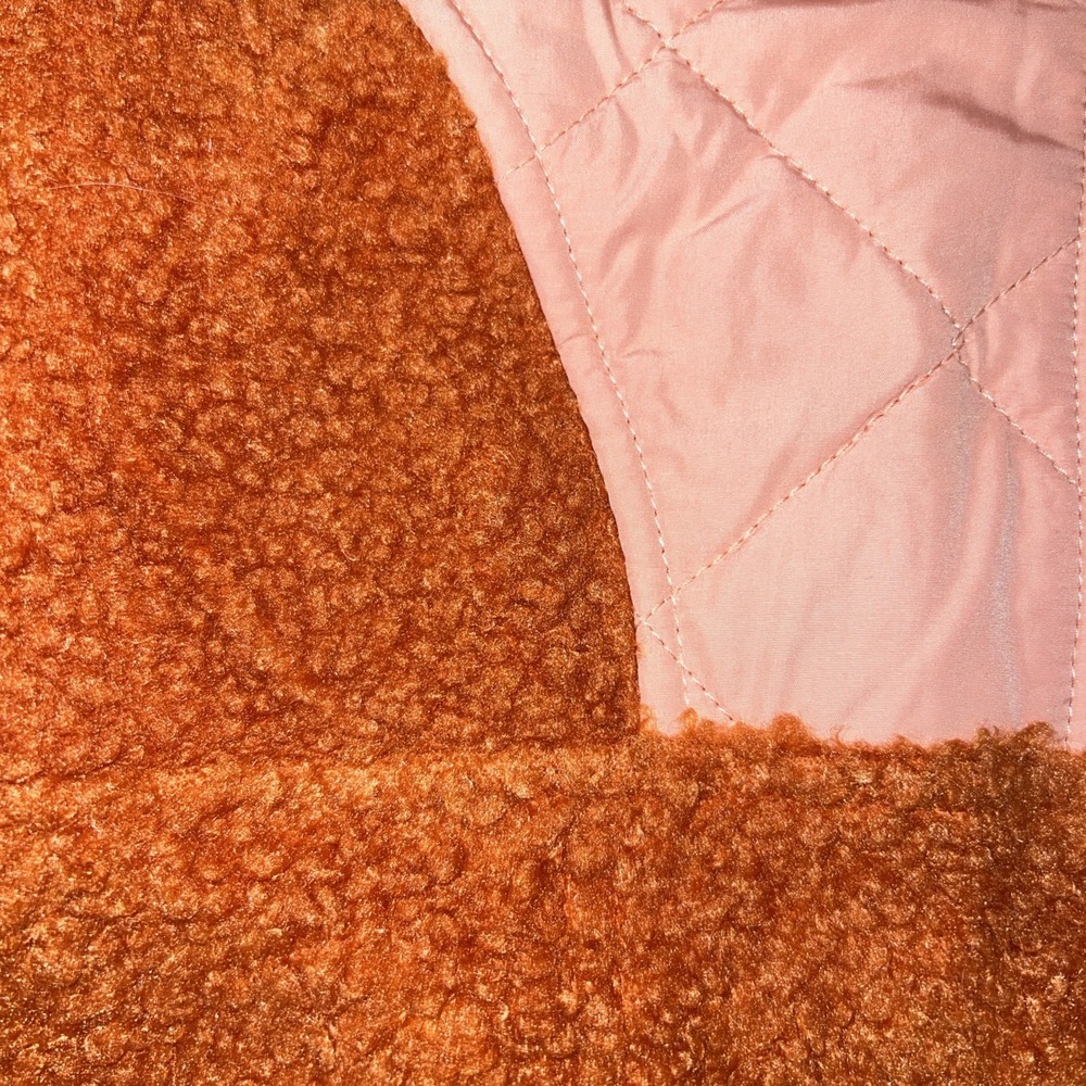 Vera Bradley Teddy Bear Fleece Colorblock Pullover Sweatshirt Orange/Pink xxl - Picture 4 of 7